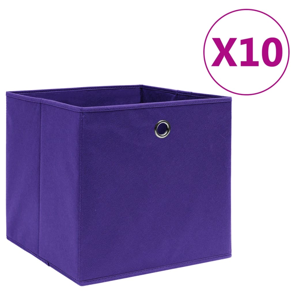 Úložné Boxy 10 Ks Netkaná Textilie 28 X 28 X 28 Cm Žluté