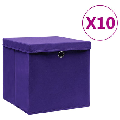 Úložné Boxy 10 Ks Netkaná Textilie 28 X 28 X 28 Cm Žluté