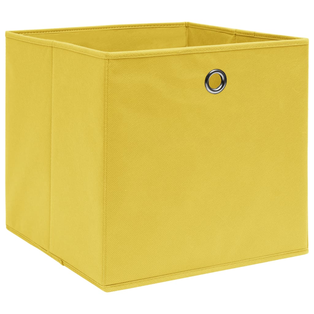 Úložné Boxy 10 Ks Netkaná Textilie 28 X 28 X 28 Cm Žluté