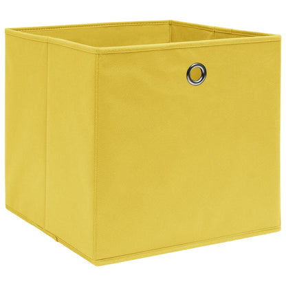 Úložné Boxy 10 Ks Netkaná Textilie 28 X 28 X 28 Cm Žluté