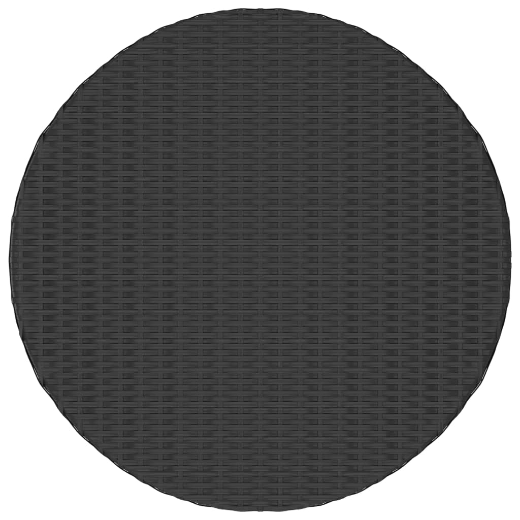 Čajový Stolek Černý 68 X 68 X 30 Cm Polyratan