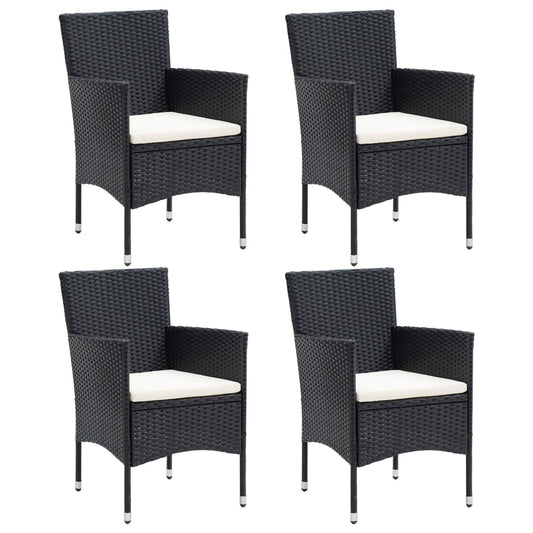 Zahradní Jídelní Židle 4 Ks Polyratan Černé