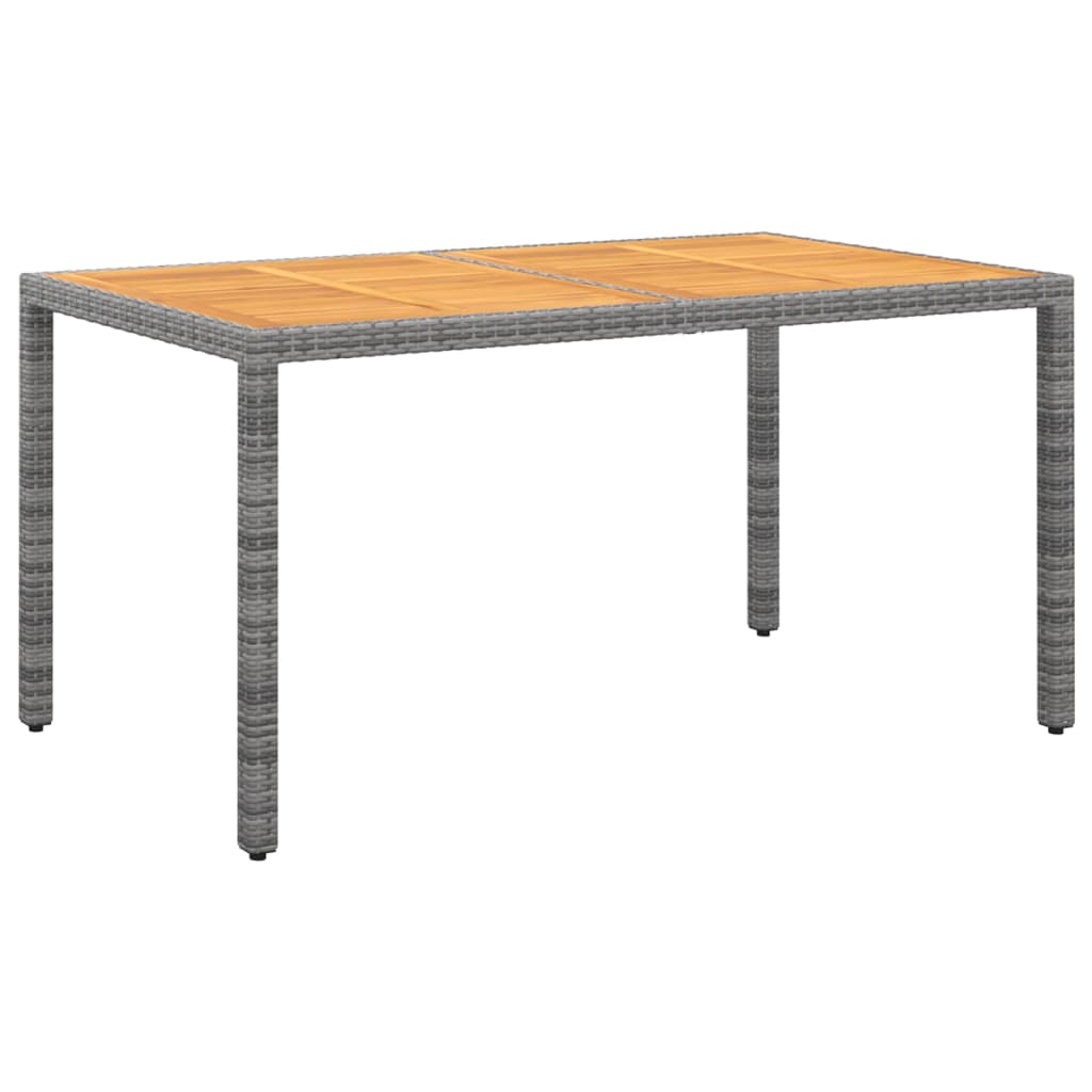 Zahradní Stůl 150 X 90 X 75 Cm Akáciové Dřevo A Polyratan Černý