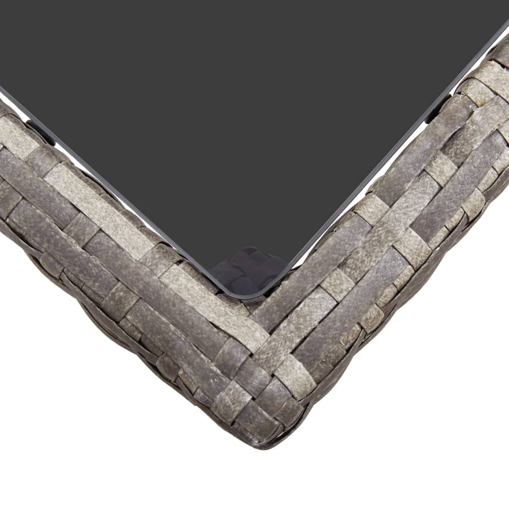 Zahradní Stůl Šedý 190 X 90 X 75 Cm Polyratan