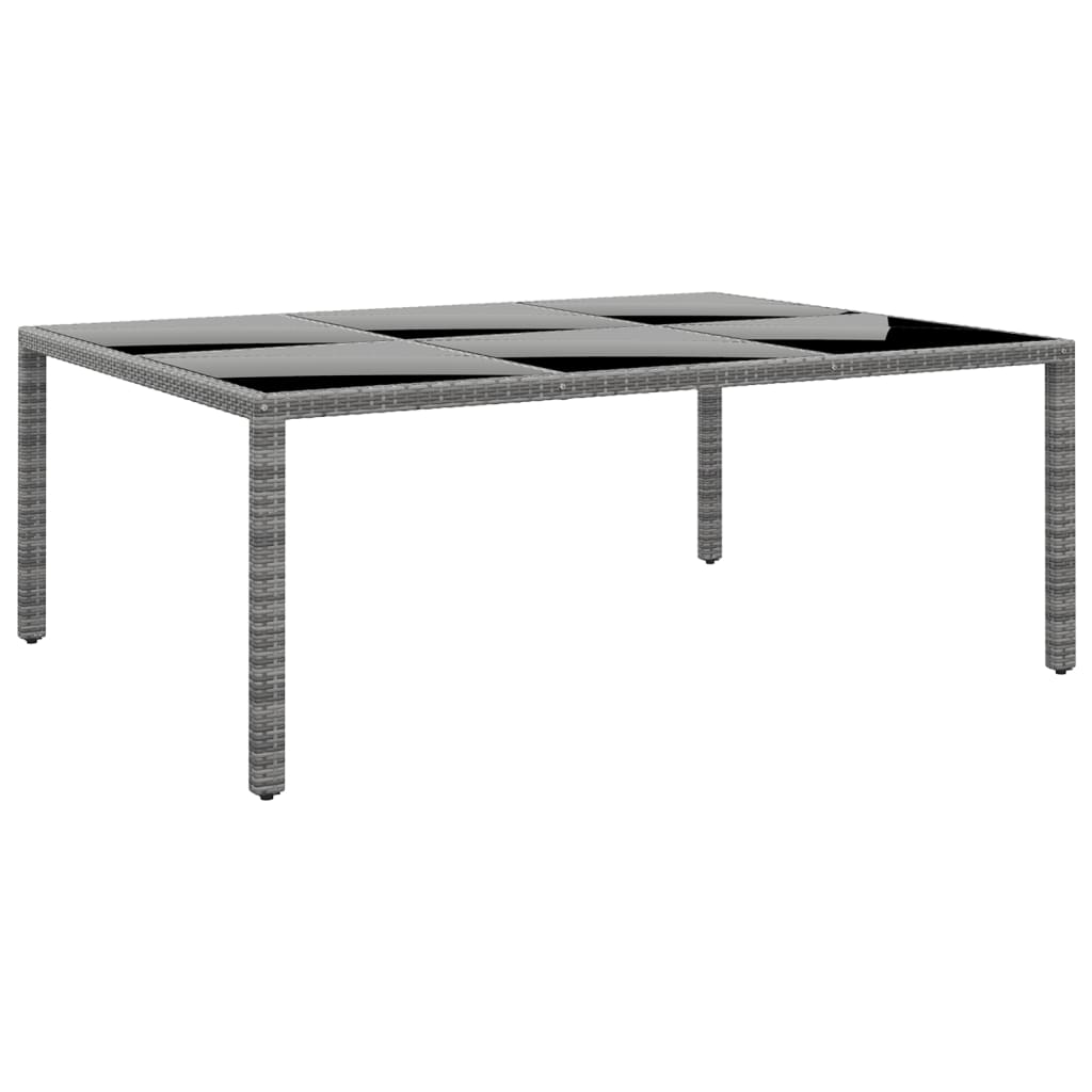 Zahradní Stůl 200 X 150 X 75 Cm Tvrzené Sklo A Polyratan Béžový
