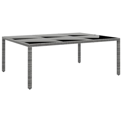 Zahradní Stůl 200 X 150 X 75 Cm Tvrzené Sklo A Polyratan Béžový