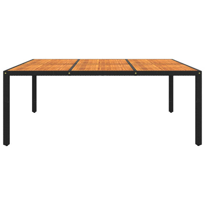 Zahradní Stůl 200X150X75 Cm Akáciové Dřevo A Polyratan Černý
