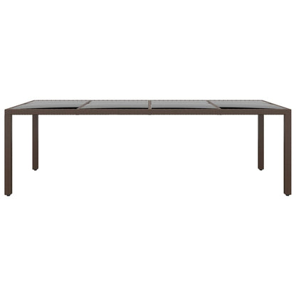 Zahradní Stůl Se Skleněnou Deskou Hnědý Polyratan