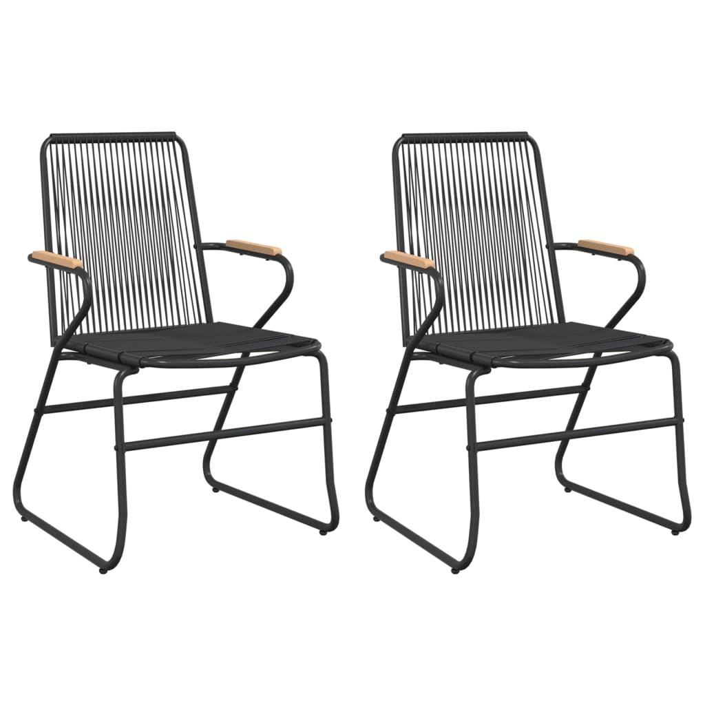 Zahradní Židle 2 Ks Černé 58 X 59 X 85,5 Cm Pvc Ratan