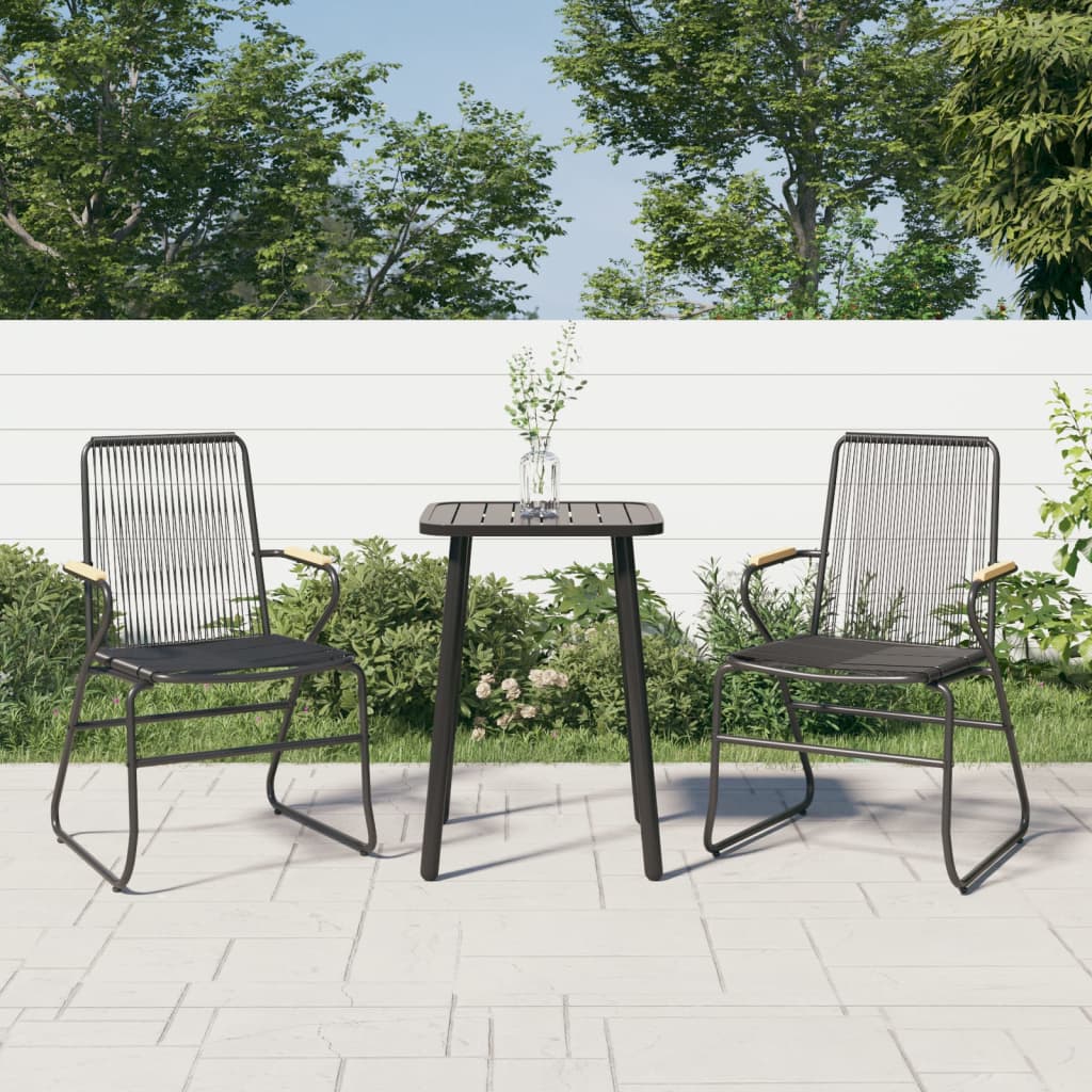Zahradní Židle 2 Ks Černé 58 X 59 X 85,5 Cm Pvc Ratan
