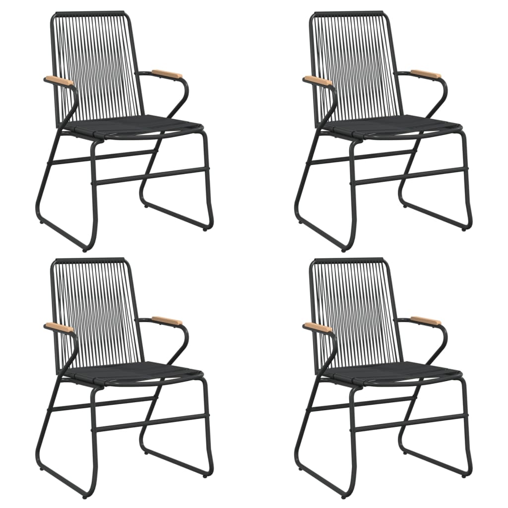 Zahradní Židle 4 Ks Černé 58 X 59 X 85,5 Cm Pvc Ratan