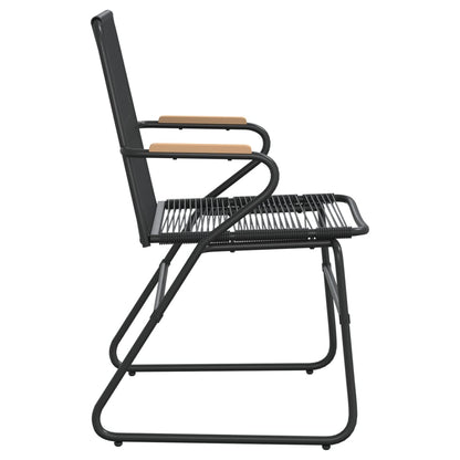Zahradní Židle 4 Ks Černé 58 X 59 X 85,5 Cm Pvc Ratan