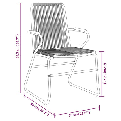 Zahradní Židle 4 Ks Černé 58 X 59 X 85,5 Cm Pvc Ratan