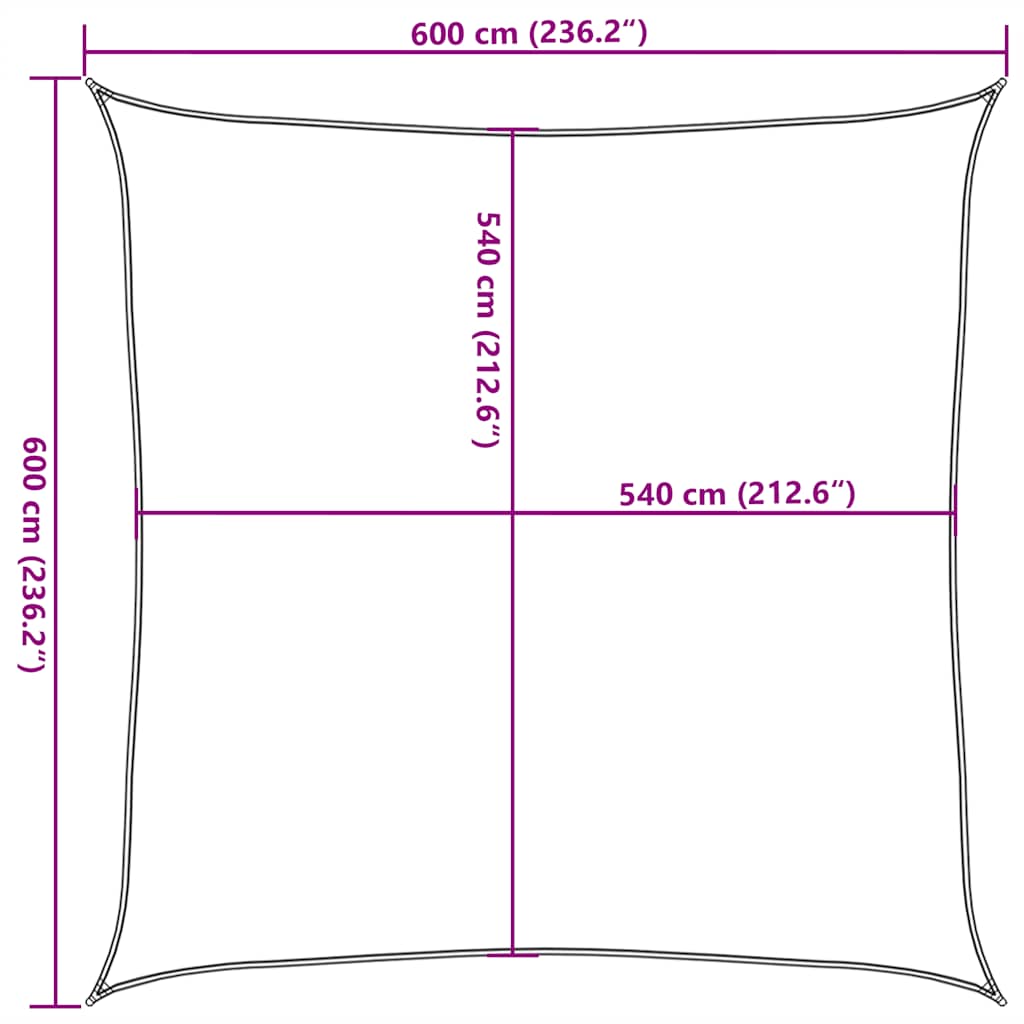 Plachta Proti Slunci 160 G/M² Čtverec Modrá 6 X 6 M Hdpe