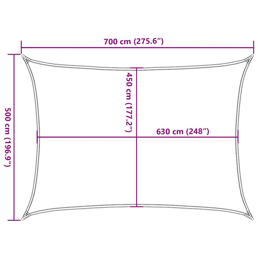 Plachta Proti Slunci 160 G/M² Obdélník Modrá 5 X 7 M Hdpe