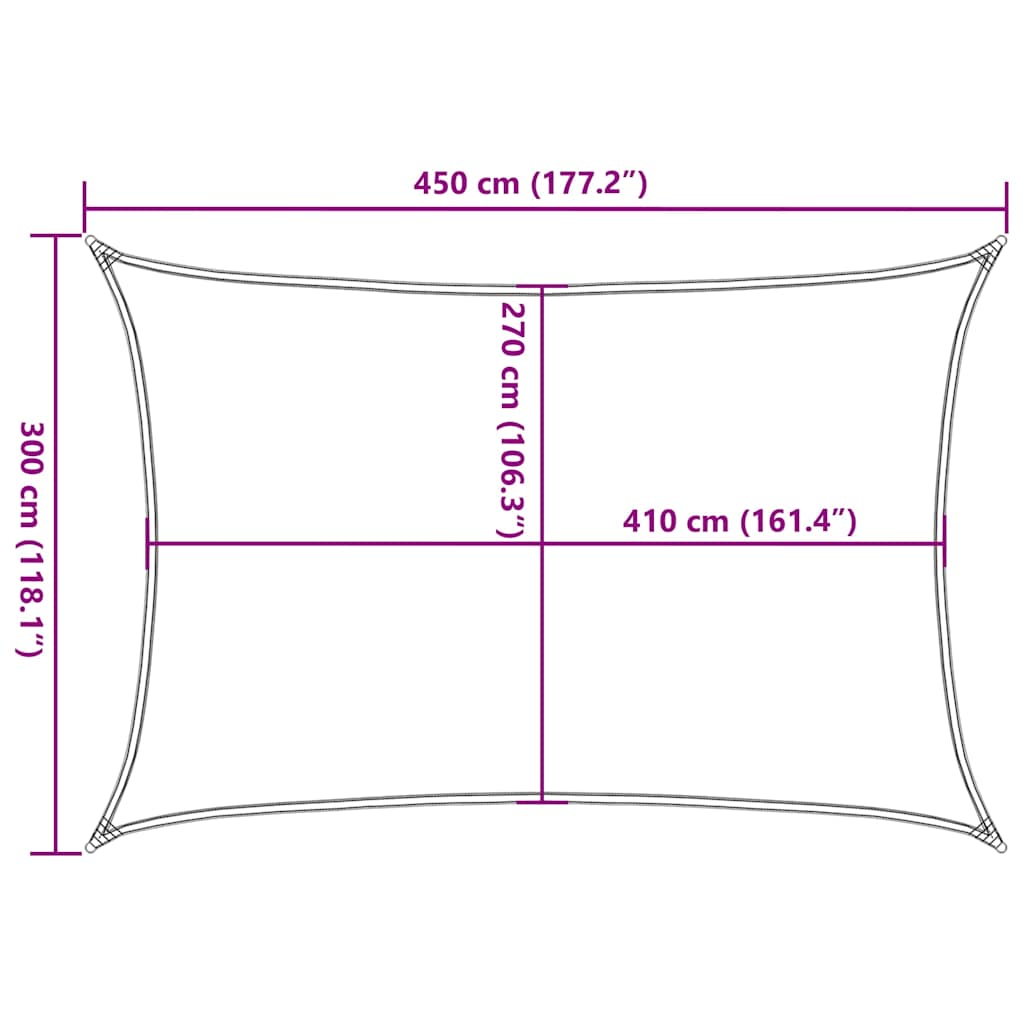 Plachta Proti Slunci 160 G/M² Obdélník 3 X 4,5 M Hdpe Oranžová