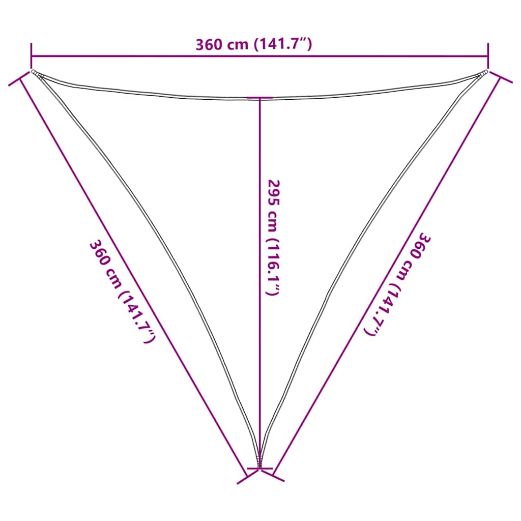 Stínicí Plachta 160 G/M² Trojúhelník Oranžová 3,6X3,6X3,6M Hdpe