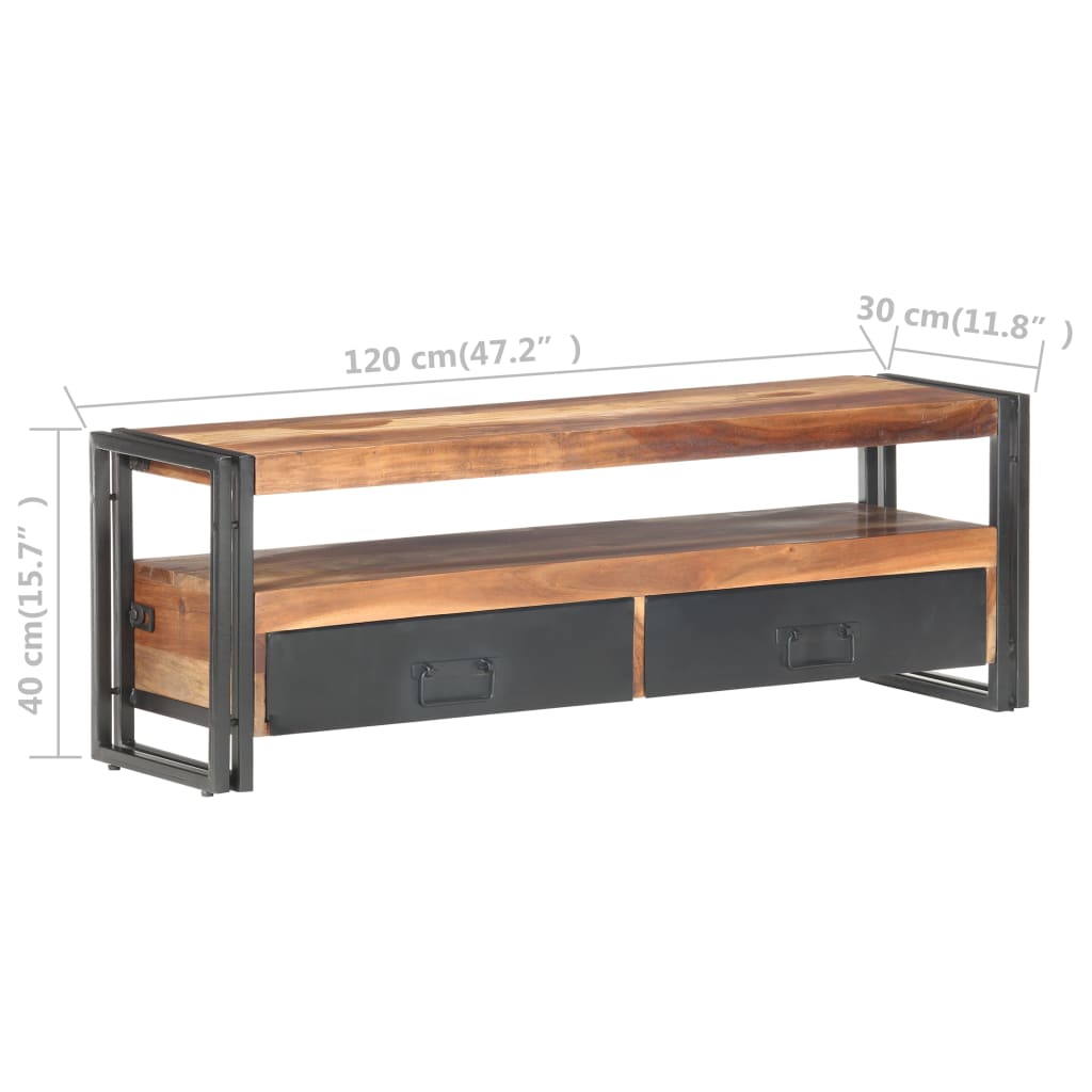 Tv Stolek 120 X 30 X 40 Cm Masivní Dřevo