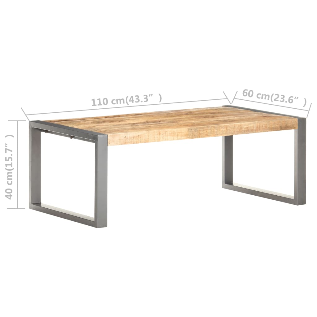 Konferenční Stolek 110 X 60 X 40 Cm Hrubé Mangovníkové Dřevo