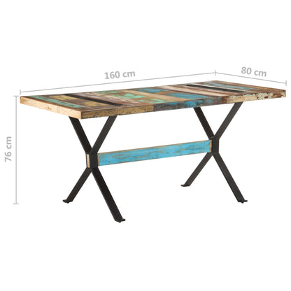 Jídelní Stůl 160 X 80 X 76 Cm Masivní Recyklované Dřevo