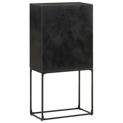 Příborník Černý 60 X 30 X 120 Cm Masivní Akácie A Mangovník Antracitová A Bílá