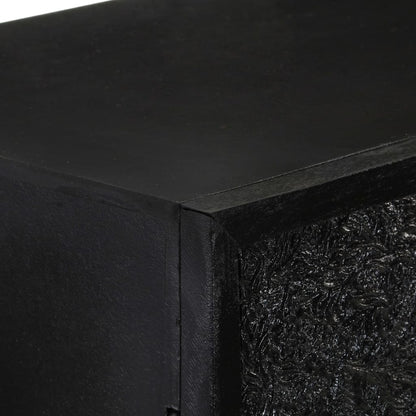 Příborník Černý 60 X 30 X 120 Cm Masivní Akácie A Mangovník Antracitová A Bílá