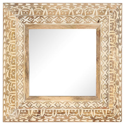 Ručně Vyřezávané Zrcadlo 50 X 50 X 2,6 Cm Masivní Mangovník