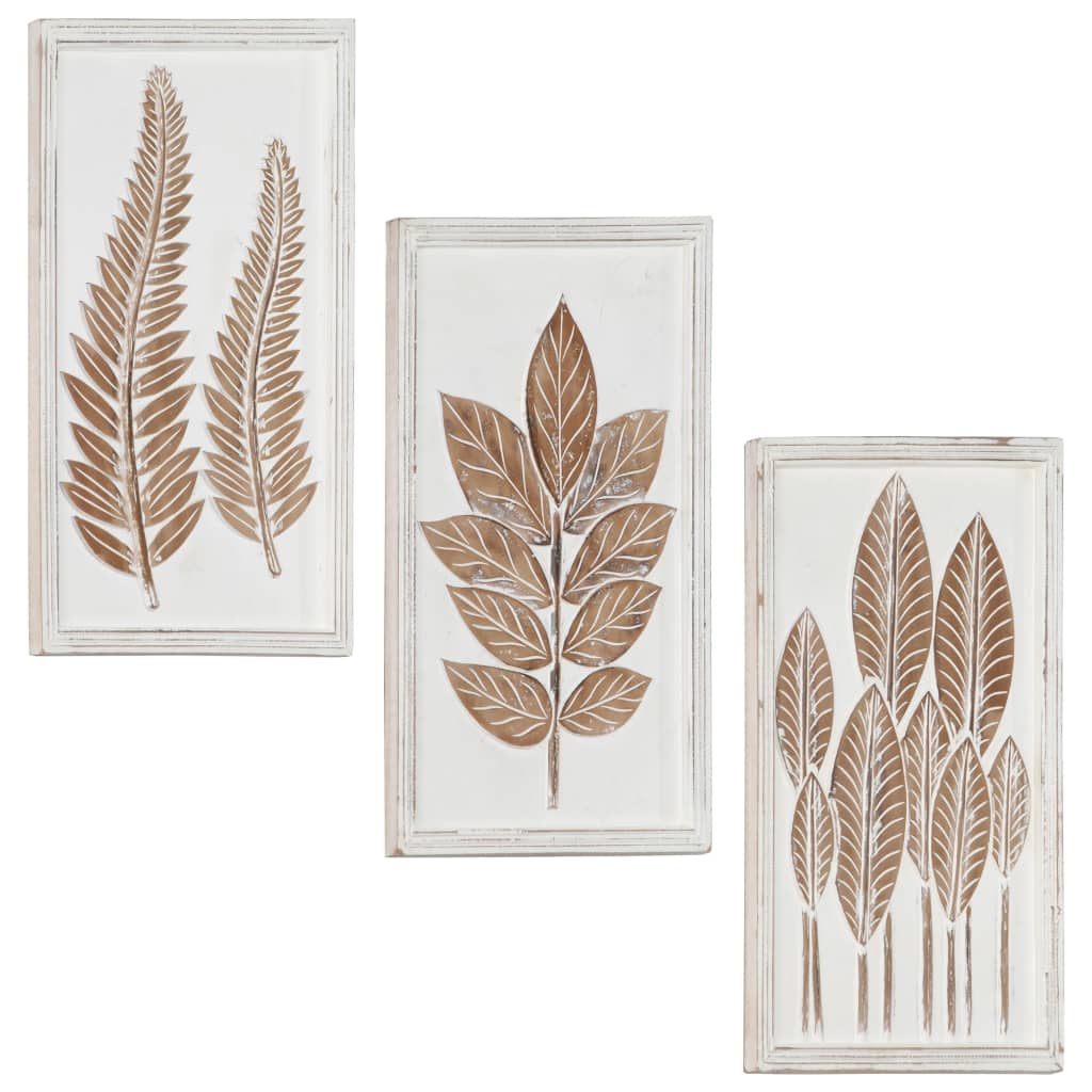 Ručně Vyřezávané Nástěnné Panely 3 Ks Mdf 40 X 60 X 1,5 Cm
