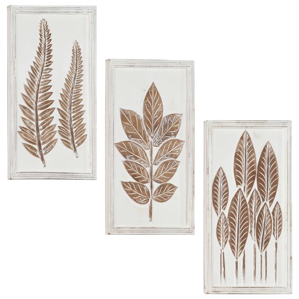 Ručně Vyřezávané Nástěnné Panely 3 Ks Mdf 40 X 60 X 1,5 Cm