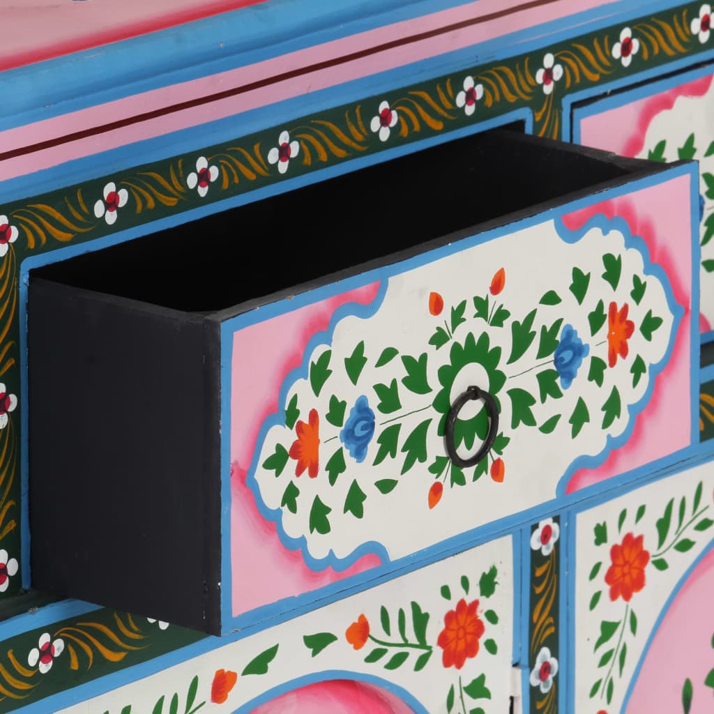 Příborník ručně malovaný vícebarevný 110x30x76 cm mangovník
