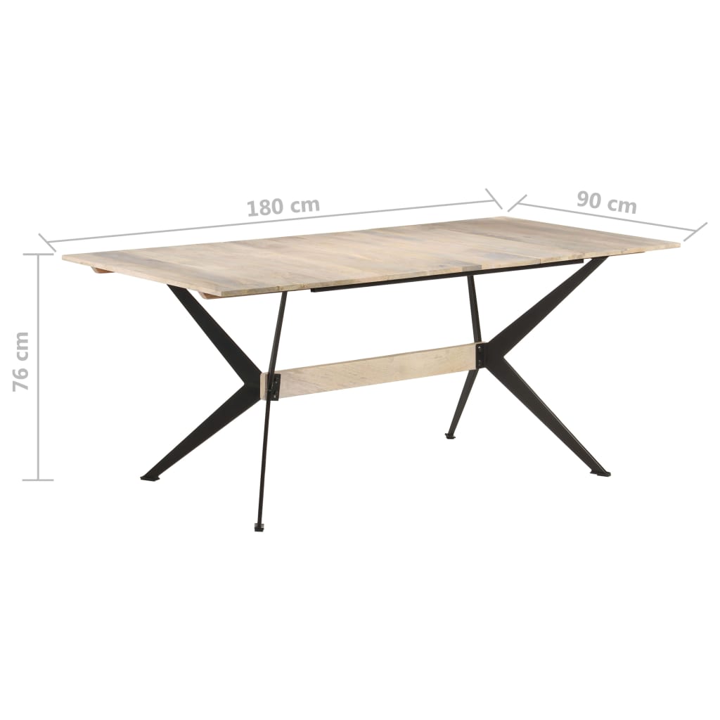 Jídelní Stůl 180 X 90 X 76 Cm Masivní Mangovníkové Dřevo
