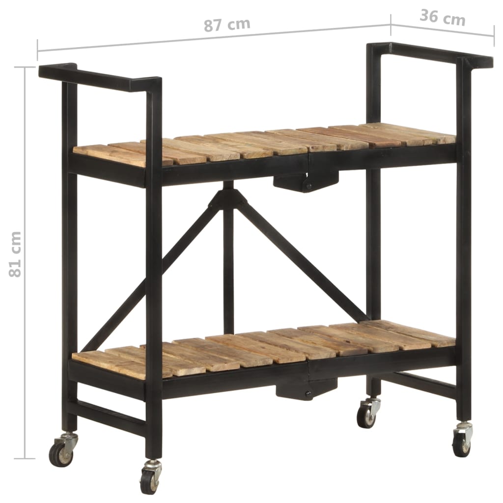 Kuchyňský Vozík 87 X 36 X 81 Cm Masivní Mangovník