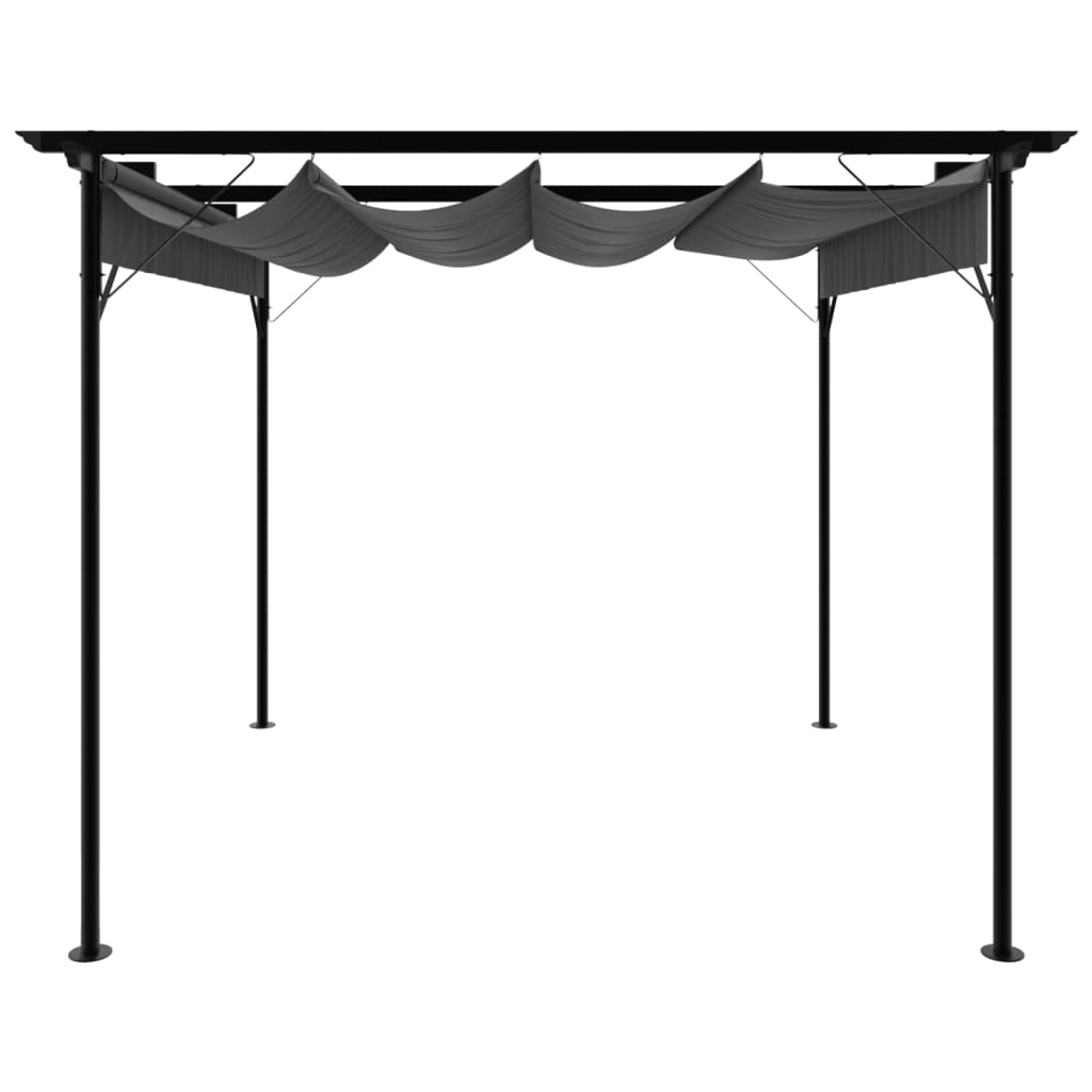 Pergola Se Zatahovací Střechou 3X3 M Ocel 180 G/M²