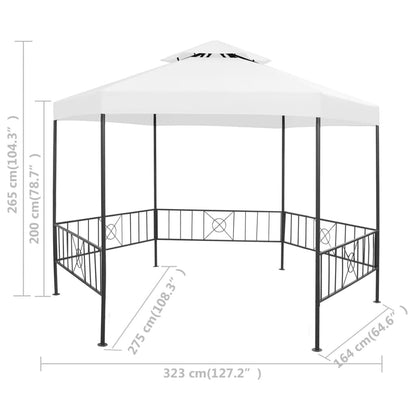 Zahradní Altán 323 X 275 X 265 Cm Bílý 180 G/M²