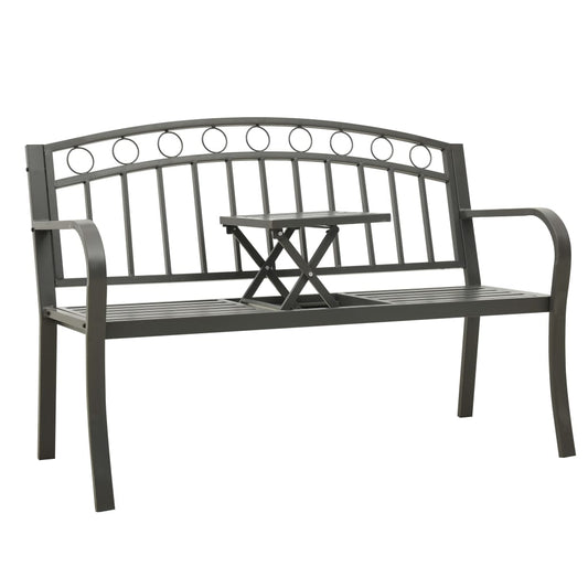 Zahradní Lavice Se Stolem 125 Cm Ocel Šedá