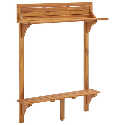 Barový Stolek Na Balkon 90 X 37 X 122,5 Cm Masivní Akácie