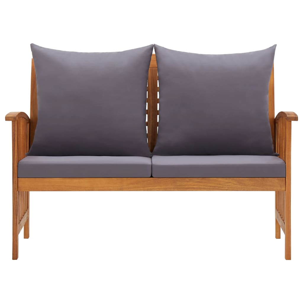 Zahradní Lavice S Poduškami 119 Cm Masivní Akáciové Dřevo