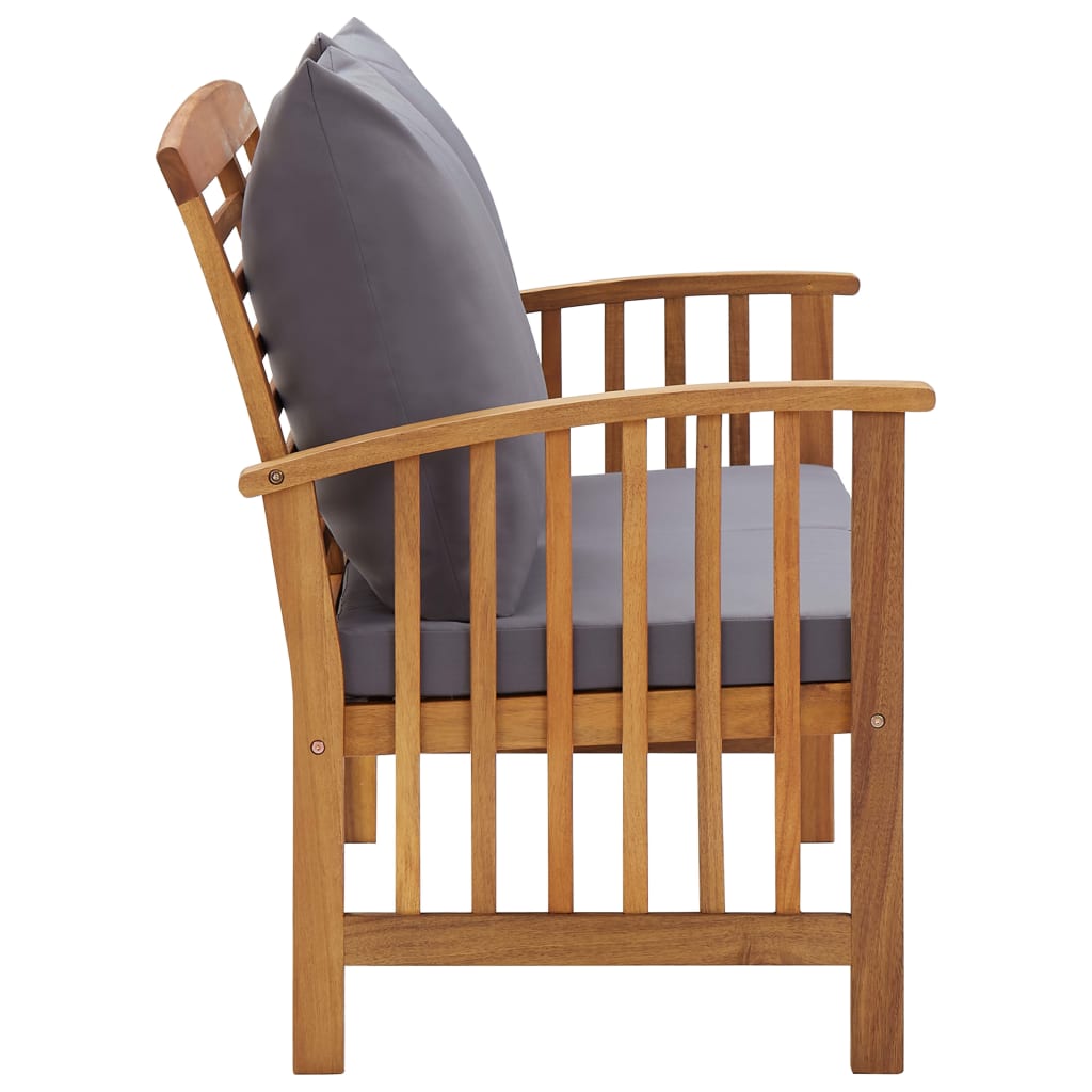 Zahradní Lavice S Poduškami 119 Cm Masivní Akáciové Dřevo