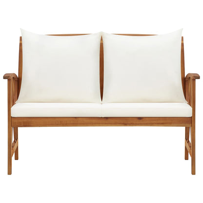 Zahradní Lavice S Poduškami 119 Cm Masivní Akáciové Dřevo