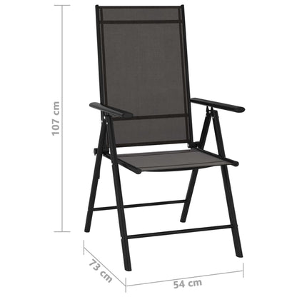 Skládací Zahradní Židle 6 Ks Textilen Černé