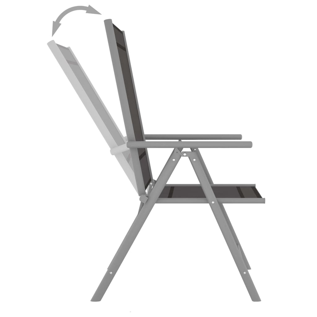 Skládací Zahradní Židle 6 Ks Textilen Černé