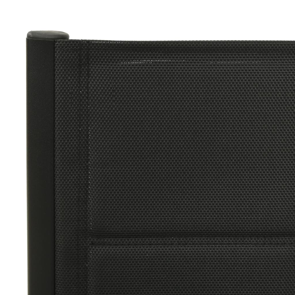 Skládací Zahradní Židle 2 Ks Textilen A Hliník Černé