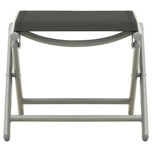 Skládací Podnožka Černo-Stříbrná Textilen A Hliník