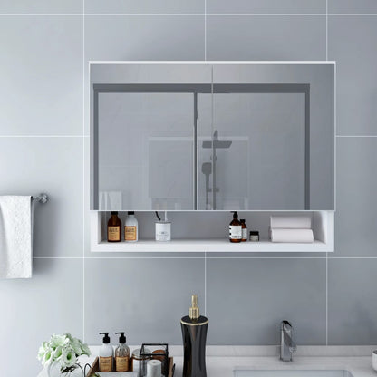 Led Koupelnová Zrcadlová Skříňka 80 X 15 X 60 Cm Mdf
