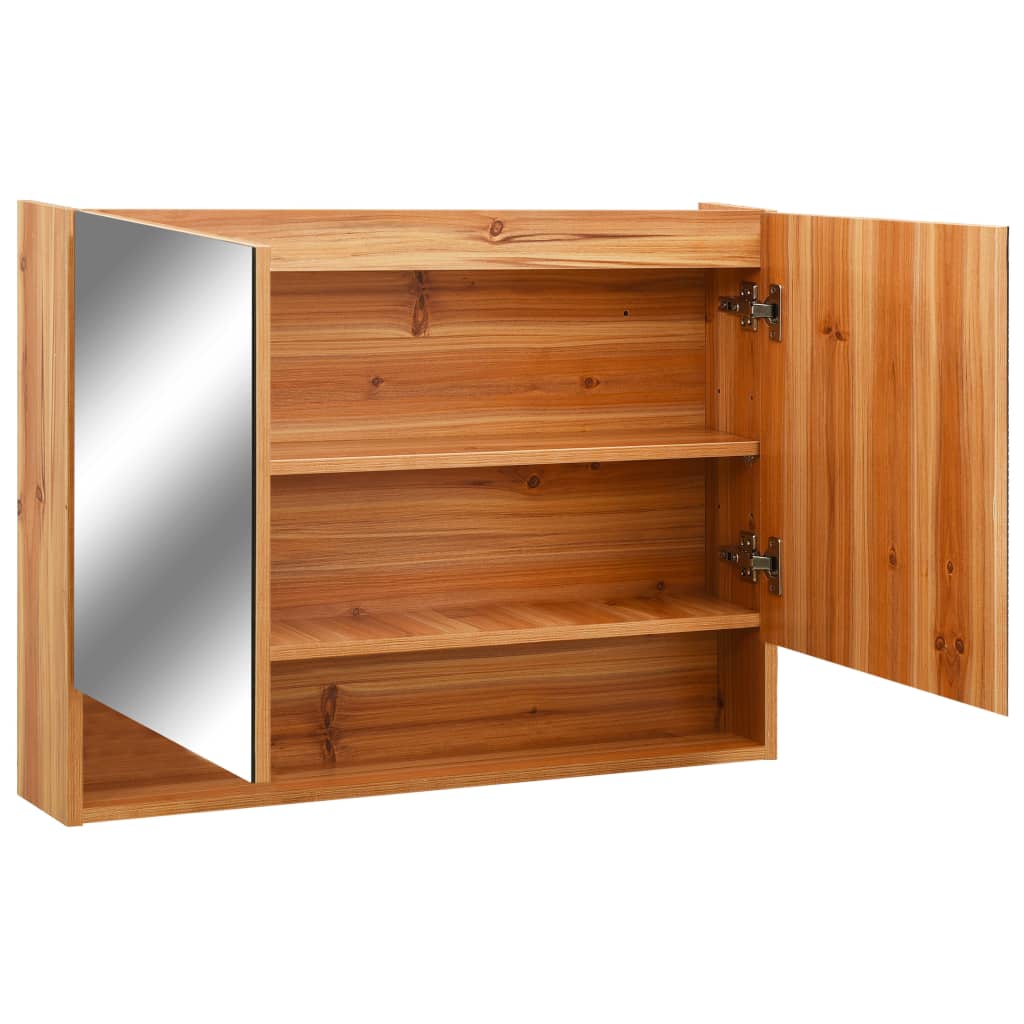 Led Koupelnová Zrcadlová Skříňka 80 X 15 X 60 Cm Mdf