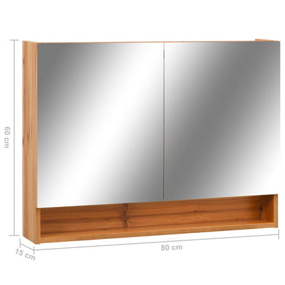 Led Koupelnová Zrcadlová Skříňka 80 X 15 X 60 Cm Mdf