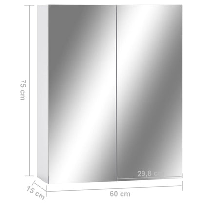 323607 Bathroom Mirror Cabinet White 60X15X75 Cm Mdf Šedá