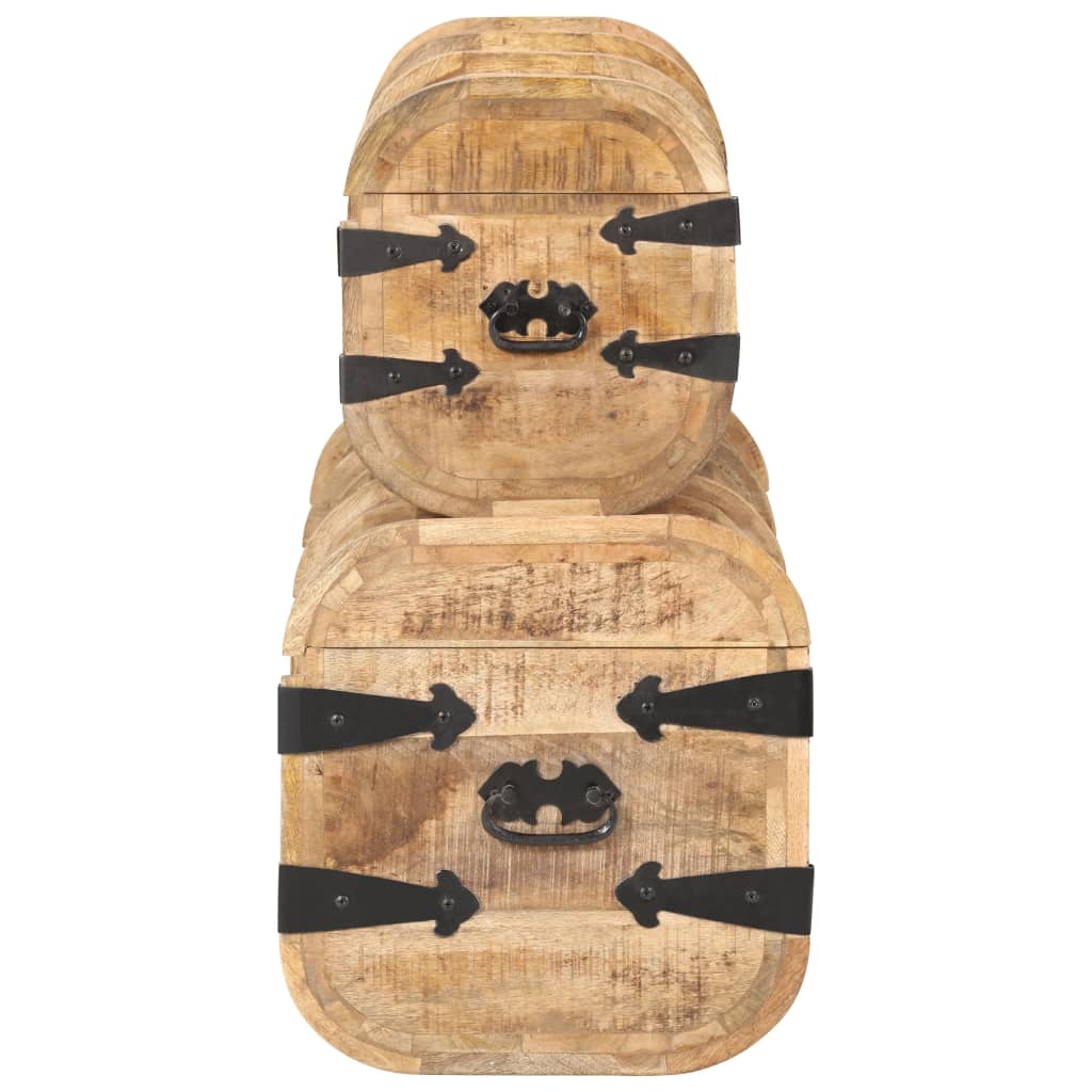 Úložné Truhly 2 Ks Masivní Mangovníkové Dřevo