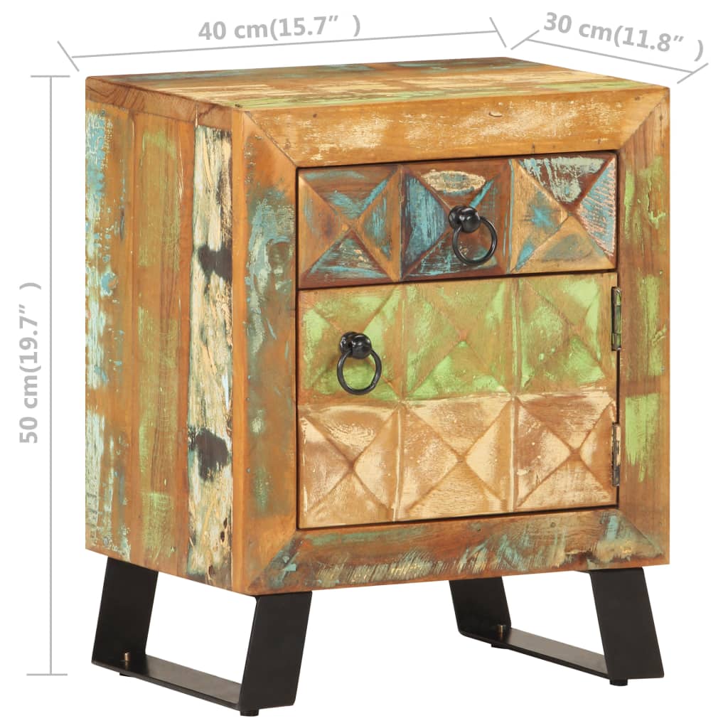 Noční Stolek 40 X 30 X 50 Cm Masivní Recyklované Dřevo