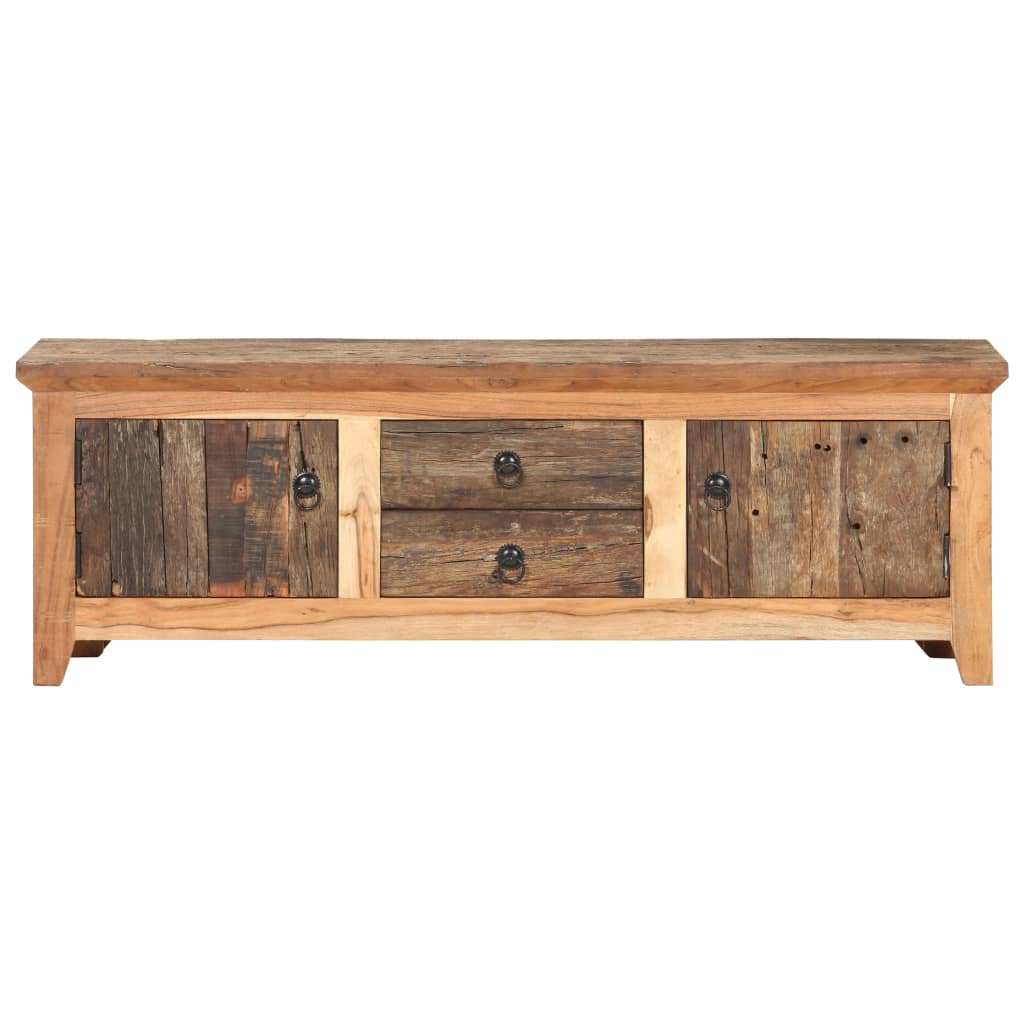 Tv Stolek 120 X 30 X 40 Cm Masivní Akácie A Recyklované Dřevo Černá